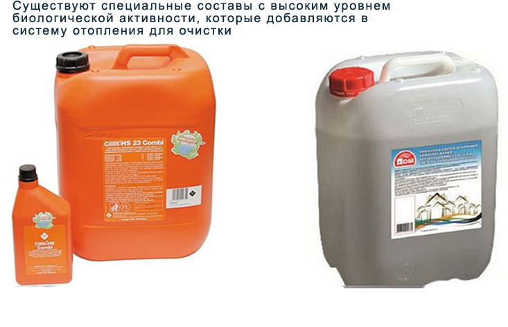 Химическое средство для очистки системы отопления частного дома